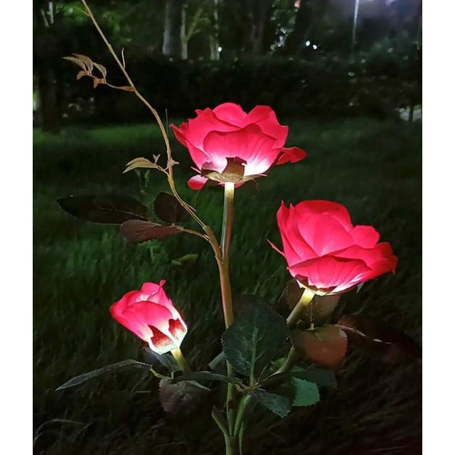 Luces solares de jardín CM-TOP Rosa Roja Impermeables
