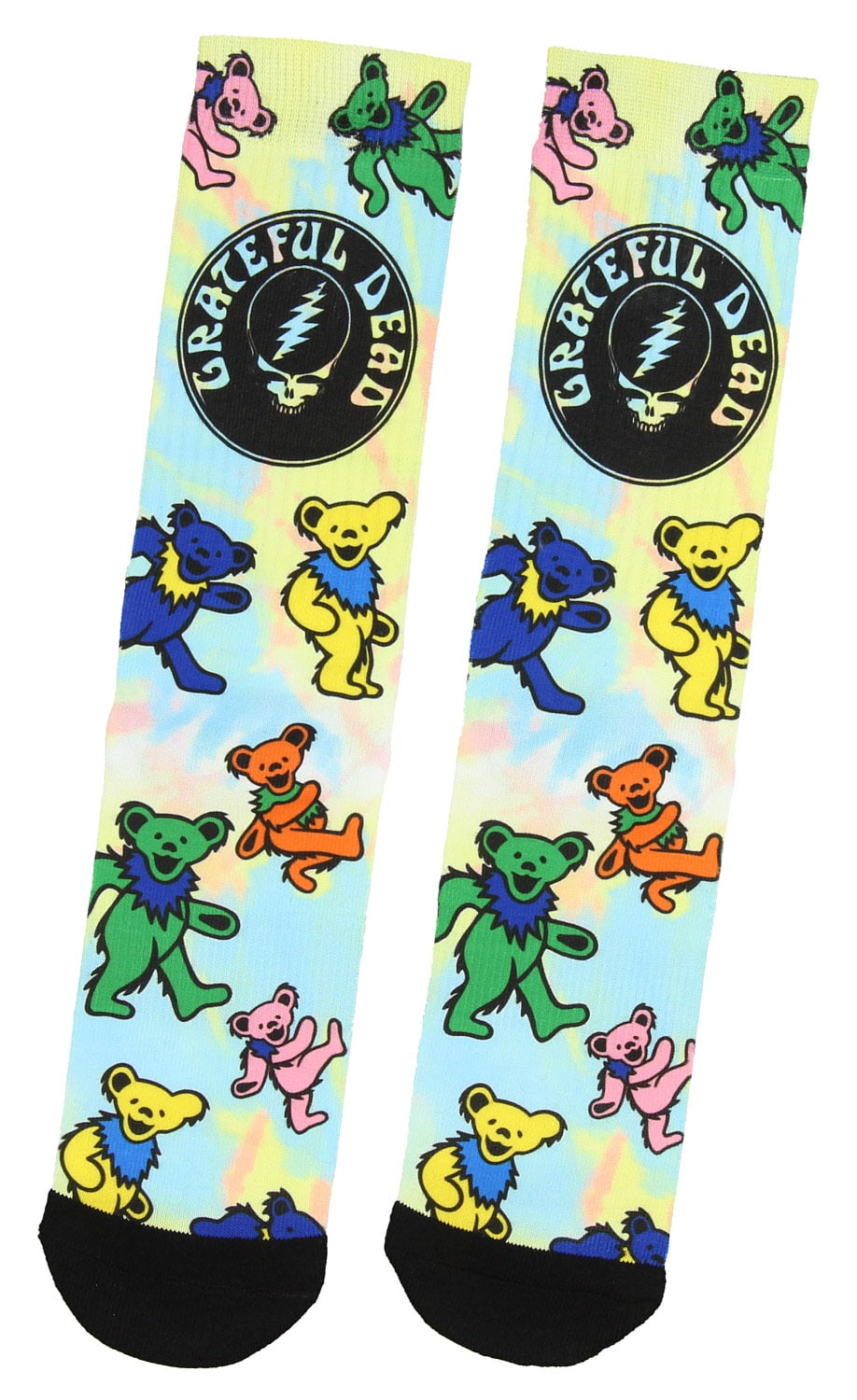 Grateful Dead Tie Dye Dancing Bears Sublimated Adult Crew Socks 1 Pair
