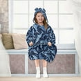thumbnail image 7 of FORMRS Wearable Blanket Hoodie with Sleeves for Kids Cozy Flannel Sweatshirt, Watercolor Shark Pattern, 7 of 7