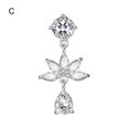 thumbnail image 2 of Xinyolin Piercing Navel Nail Flower Pendant Cubic Zirconia - Sexy Women Belly Button Ring, 2 of 8