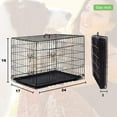 thumbnail image 3 of 24 inch Dog Crate for Small Dogs Folding Portable Metal Dog Cage Kennel Double Door Pet Crate with Divider and Tray, Black, 3 of 7