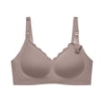 thumbnail image 4 of Heydday Women Nursing Bra, Scallop Edge Drop Cup Maternity Bra, 3 Hook Adjustable Back Pregnancy Postpartum Support Bra, Soft Stretch Invisible Everyday Breastfeeding Underwear(Khaki/34), 4 of 4