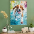 thumbnail image 2 of American English Coonhound Dog Playing Swimming Stretched Canvas Size 8x12 – Sports Dog, Perfect for Animal Lovers, American English Coonhound Dog Canvas, Swimming Canvas Size Wall Art, 2 of 5