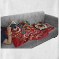 thumbnail image 6 of I Love You Soft Flannel Fleece Throw Blanket, Couple Hugging with Oriental Calligraphy Love Words Togetherness Illustration, Cozy Plush for Indoor and Outdoor Use, 50" x 70", Red Blue, by Ambesonne, 6 of 6