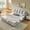 Gray, variant on King Size Upholstered Bed Frame, Modern Minimalist Platform Bed with Segmented Plush Sponge Headboard, Shiny Velvet Fabric, Sturdy Leg Support, Bedroom Bed Frame, Grey