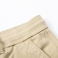 thumbnail image 5 of Men's Cargo Shorts 3/4 Relaxed Fit Mens Running Shorts Pockets Elastic Waist Cotton Hiking Shorts Khaki M, 5 of 7