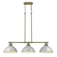 thumbnail image 4 of Golden Lighting 3602-3LP AB-BK Duncan Linear Pendant Light, Aged Brass, 4 of 7