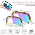 thumbnail image 2 of 2 PCS Kit Holographic Makeup Bag Soft Plastic Vanity Pouch Transparent Multicolor Luxury Storage Cosmetic Bag, 2 of 5