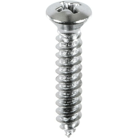 

Clipsandfasteners Inc 100 #10 X 1 Phillips Oval #8 Head Tapping Screws Chrome