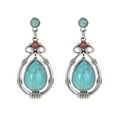 thumbnail image 1 of Pendientes geométricos de turquesa con forma de gota de agua para mujer, pendientes vintage con piedras preciosas, 1 of 8