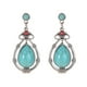 thumbnail image 1 of Pendientes geométricos de turquesa con forma de gota de agua para mujer, pendientes vintage con piedras preciosas, 1 of 8