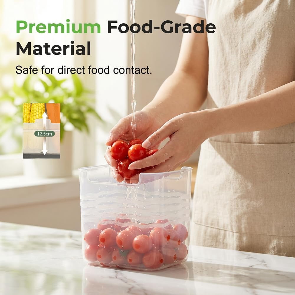 Clear Freezer Storage Bins, 2026 Upgraded Stackable Plastic Organizers for Refrigerator, Pantry & Kitchen Cabinet, Fridge Food Storage for Meat, Veggies & Snacks (6pcs)
