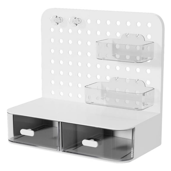 Jesscasday Space Saving Pegboard Storage Shelf for Pen Pencil Notebook Office Supplies