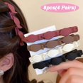 thumbnail image 2 of YooGuoGuo 8pcs Triple Braided Hair Clips with 3 Small Clips for Sectioning Solid Color Alligator Hair Clips for Princess Hairstyle Hair Accssories for Girls Women (4 Pairs), 2 of 7
