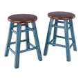 thumbnail image 1 of Element 2pc Dining Stools with Square Legs, Rustic Teal and Walnut Finish, 1 of 4