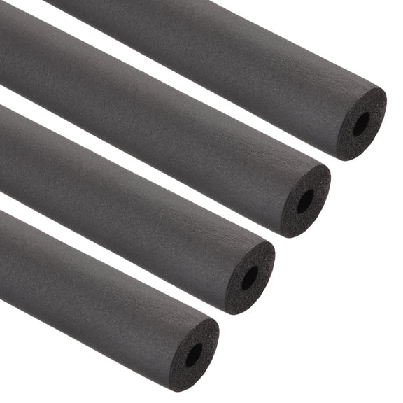 Uxcell 1/4"(6mm) ID x 6Ft Pipe Insulation Foam Tube, Pipe Cover Wrap Roll Bar Padding Tubing, Black 4 Pcs
