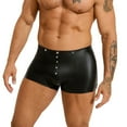 thumbnail image 7 of khonts,Men's Leather Boxer Shorts with Punk Rivet Plus Size Briefs Black Sexy Underwear Panties Black L, 7 of 7
