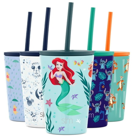 Simple Modern Disney Kids Cup 12 oz Classic Tumbler with Lid and Silicone Straw - Vacuum Insulated Stainless Steel for Toddlers Girls Boys