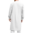 thumbnail image 5 of Thobe for Men Kaftan for Men Kurta Set for Men Caftan Mens Kaftan Mens Kaftan Robe Button Down Long Sleeve Cotton Linen Thobe Casual Muslim Gown Henley Shirt, White-L, 5 of 9