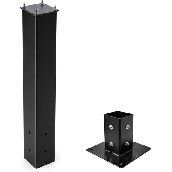 43 Inch Mailbox Post and Base Combo - DIY Heavy Duty Carbon Steel | Mailbox Post Kit for Sidewalk and Curbside Mailbox Installation