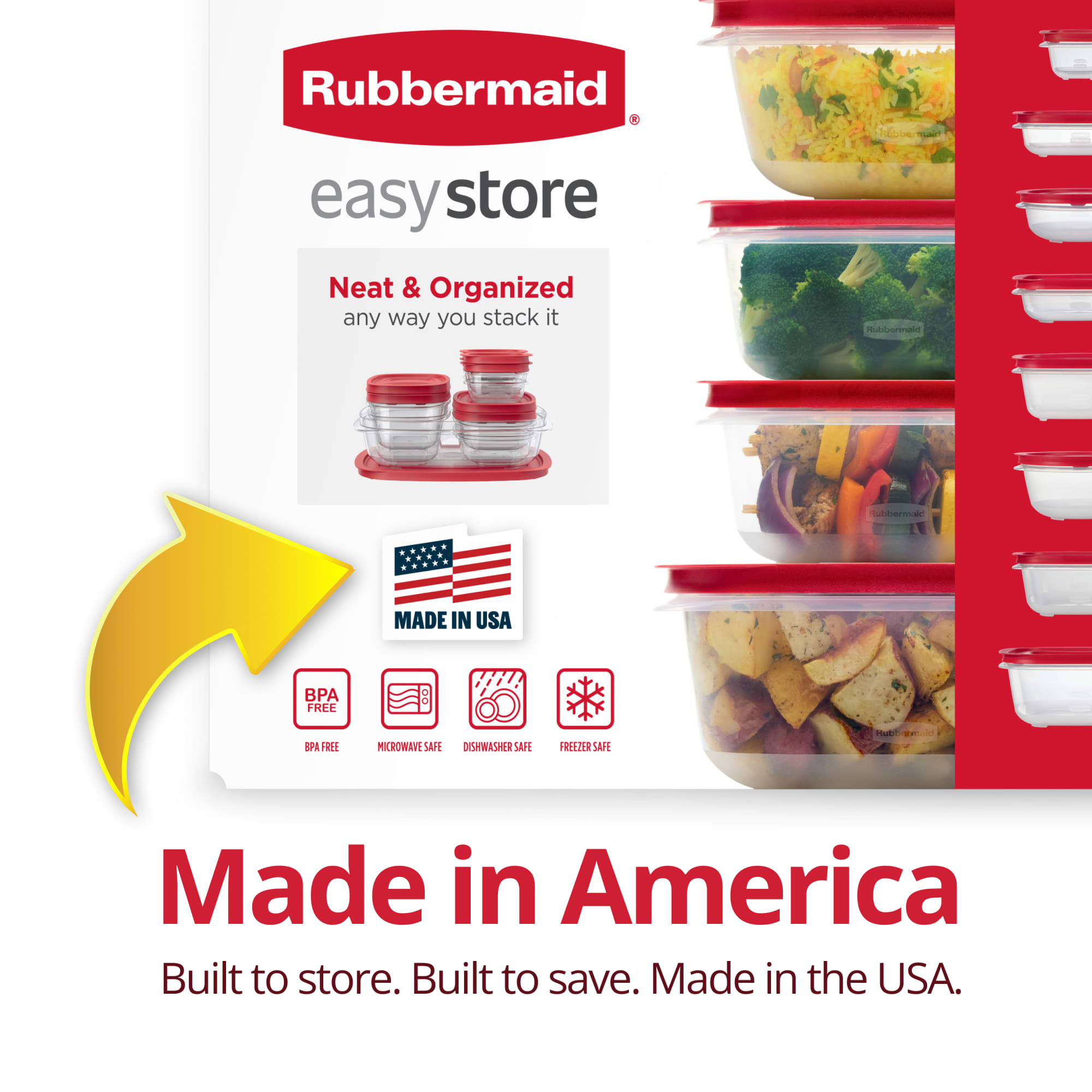 Rubbermaid EasyStore Medium Rectangle Containers, 18-Piece Set photo 4