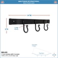 thumbnail image 2 of Minuteman International Versatile Wall Bracket w/Three Hooks, 14 Inch Long, Black, 2 of 3