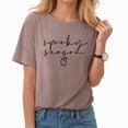 thumbnail image 4 of Towmus Women Plus Size Blouse Graphic Halloween Cute Casual Letter T-Shirt Short Sleeve Funny Top Tees, 4 of 6