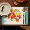 thumbnail image 5 of Linen Placemats Set Of 6 11.8x17.7 Inch,Pioneer Colorful Flowers Fabric Table Mats,Resistant Washable Wipeable Table Mat for Party Kitchen Dining Home Decor, 5 of 5