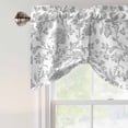 thumbnail image 3 of Boho Gray Flower Tie Up Valance Curtains for Windows, Kitchen Curtains Window Shades, Vintage Farmhouse Leaf Spring Plant Light Filtering Roman Curtain Valances for Bedroom/Bathroom/Cafe 42"x12", 3 of 9
