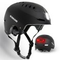 thumbnail image 1 of Casco de bicicleta DKONI con luces LED recargable por USB negro, 1 of 7