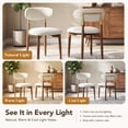 thumbnail image 5 of AFO Set of 4 Dining Chairs, Chenille Upholstered Kitchen Side Chairs with Wood Legs and Backrest for Modern Mid-Century Dining Room and Restaurant, Beige, 5 of 14