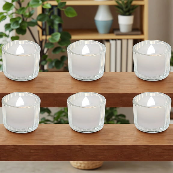 6/9/12 Pack Flameless Battery Candles with Remote & Auto Timer, Realistic Flame Effect for Christmas, Wedding, Bathroom Decor (White/Warm White)