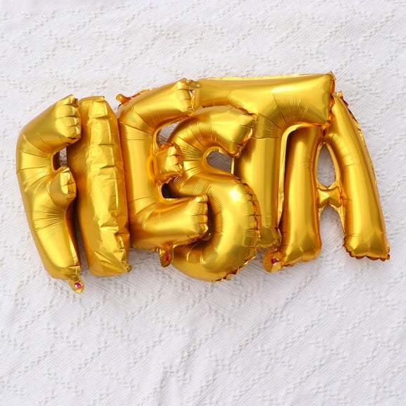 GOOHOCHY 1 Set Golden Balloons Aluminium Foil Letter Shape For Party And Fiesta