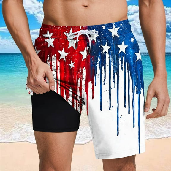 Runfenguu Shorts Men Athletic, Work Shorts Men'S Sports Shorts Beach Pants Elastic Waist Drawstring Pockets Casual Flame Print Knee Length Shorts Gym Shorts For Men