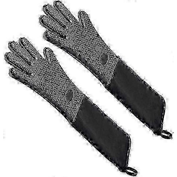 Heat-Resistant Silicone Oven Gloves - Extra Long Non-Slip Quilted Mitts for Grilling & Baking
