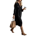 thumbnail image 3 of Comfortable Women's Corduroy Long Sleeve Dress With Stylish Collar Design Perfect For Commuting And Social Gatherings, 3 of 9