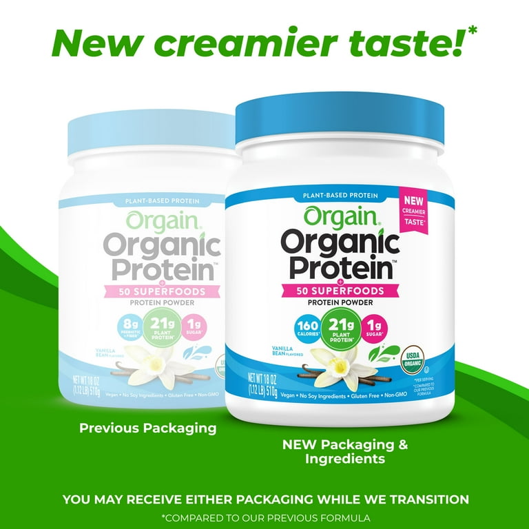 Orgain Organic Protein Superfoods Powder Plant Based Vanilla Bean