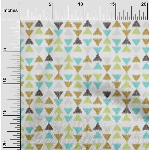 oneOone Cotton Flex Fabric Triangle Ikat Printed Fabric 1 Yard 40 Inch Wide