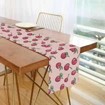 Yayeee Table Runner 70 inches Long Home Kitchen Dinning Party Decoration, Cherries Pattern