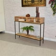 thumbnail image 2 of Carolina Classics Edvin Solid Mango Wood Top Console Table in Natural/Black, 2 of 4