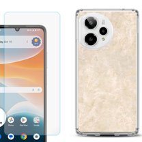 Phone Case for Cricket Icon Pro 2026, with Screen Protector, by OneToughShield - Marble / Latte