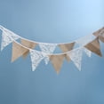thumbnail image 4 of 3,2 m 12 banderas encaje lino Vintage fiesta boda banderín banderín decoración, 4 of 7