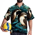 thumbnail image 4 of Platypus Men's Short Sleeve Beach Shirts Hawaiian Button Down Casual Summer Printed Unisex Top, 4 of 6