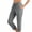 Grey, variant on Capri Pants for Women 2026 Summer Elastic Waist Drawstring Straight Leg Casual Cropped Cotton Linen Pants with Pockets