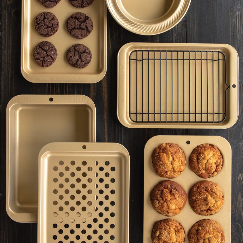 Nordic Ware Toaster Oven 2-Piece Broiler, Compact, Metalic Gold