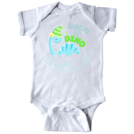 

Inktastic Babcia s Lil Dino with Cute Blue Baby Dinosaur Gift Baby Boy or Baby Girl Bodysuit