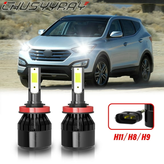 For Hyundai Santa Fe Sport 2013-2016 H11/H8/H9 LED Headlight Low Beam Bulbs Combo Kit 6000K White 2Pcs