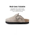 thumbnail image 4 of Women's Suede Platform Clogs Cork Footbed Sandals Mules with Adjustable Buckle Slippers Size 6-11, 4 of 5