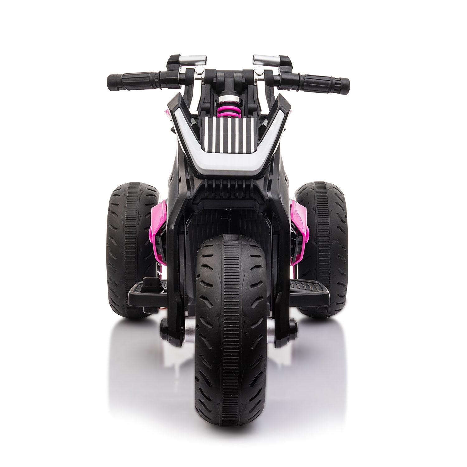 12V Three-wheeled Ride on Battery Powered Motorcycle for Kids 3-6 Years, Rose Red