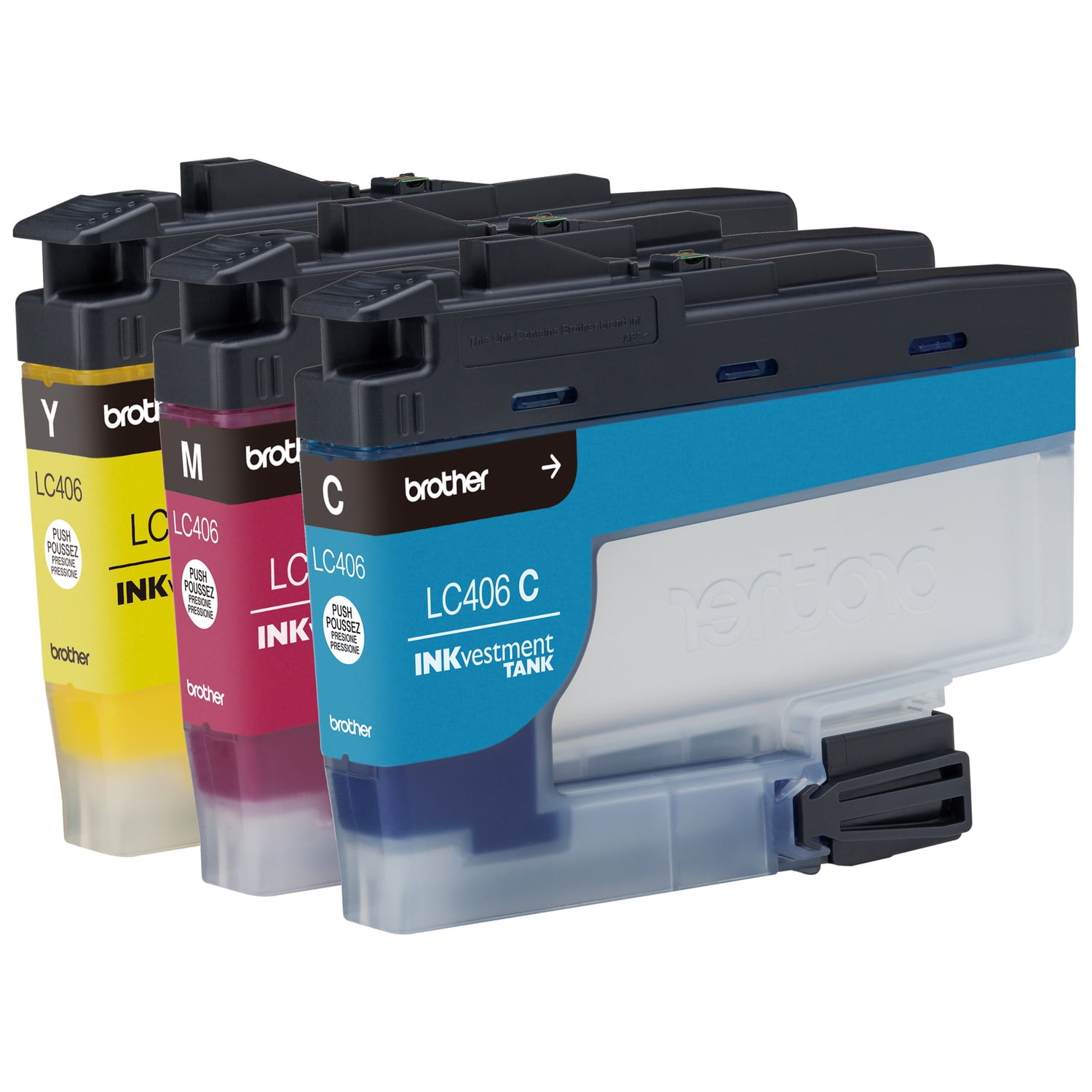 Brother Genuine LC406 3PK Standard Yield INKvestment Tank 3-Pack Ink Cartridges – includes 1 cartridge each of Cyan, Magenta & Yellow Ink